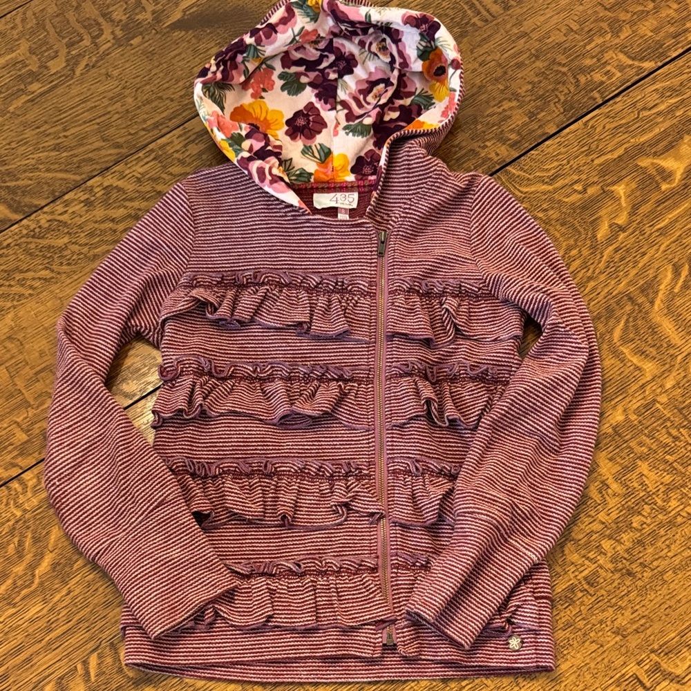 Matilda Jane Pink & Burgundy Striped Ruffle Jacket